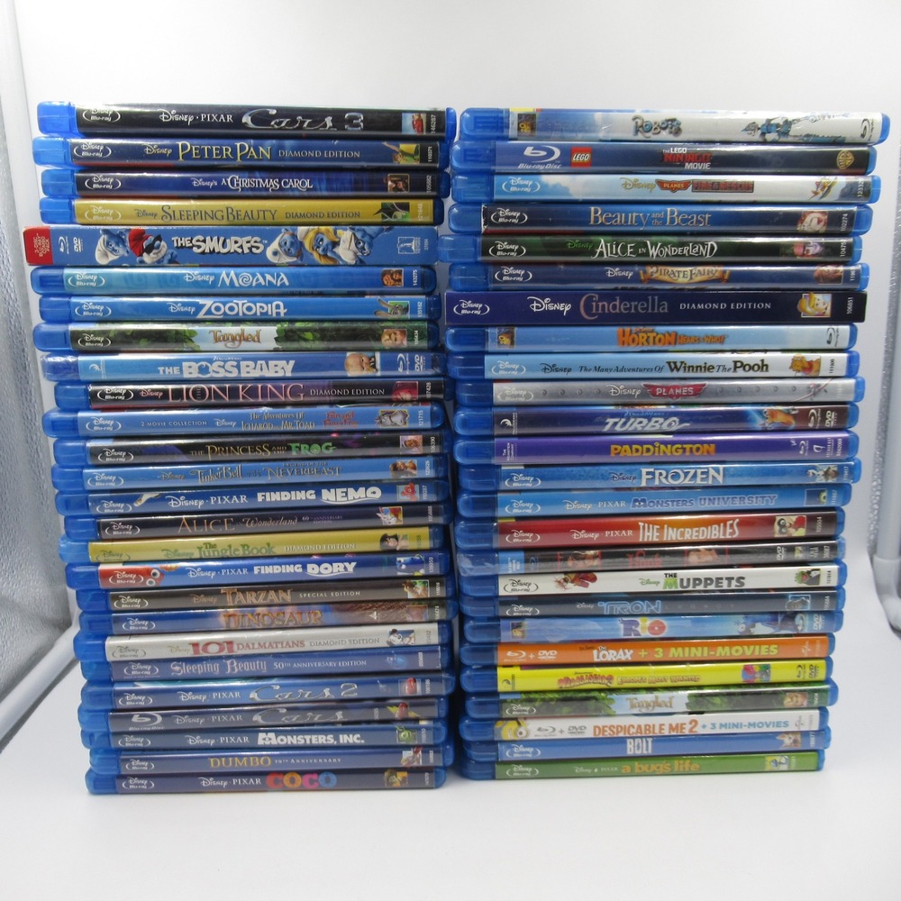 Disney Pixar Blu-ray Movie Lot 48 Titles Cars Frozen Moana Lion King Zootopia